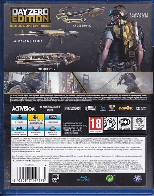 Call of Duty Advanced Warfare Day Zero Edition - PS4 (B Grade) (Genbrug)